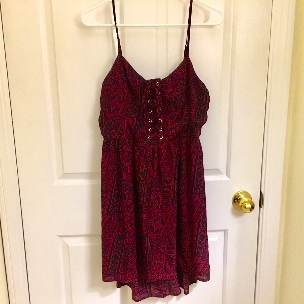 Forever 21 e-girl goth punk A-line dress with corset style tie front